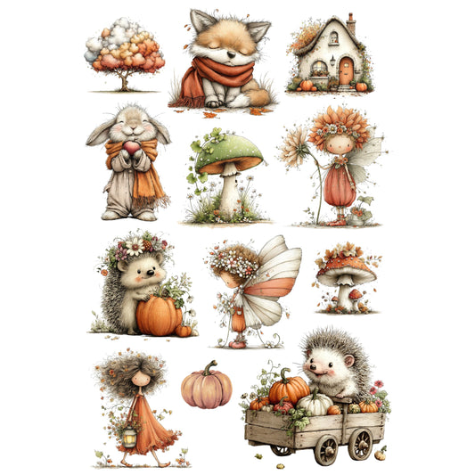 Wet Transfers A4- Autumn Cuties