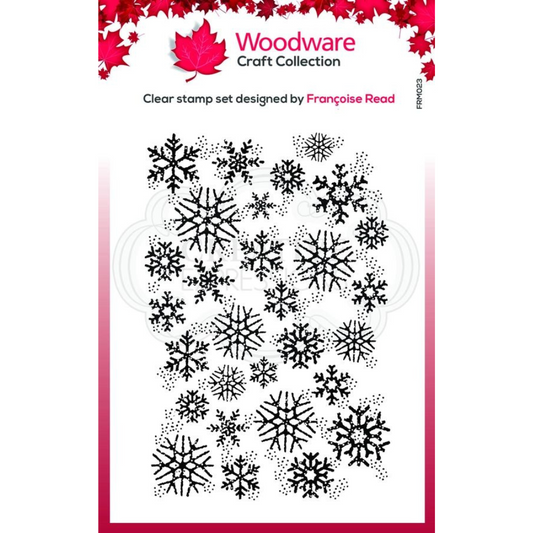 Woodware Clear Singles Snowflake Flurry Stamp