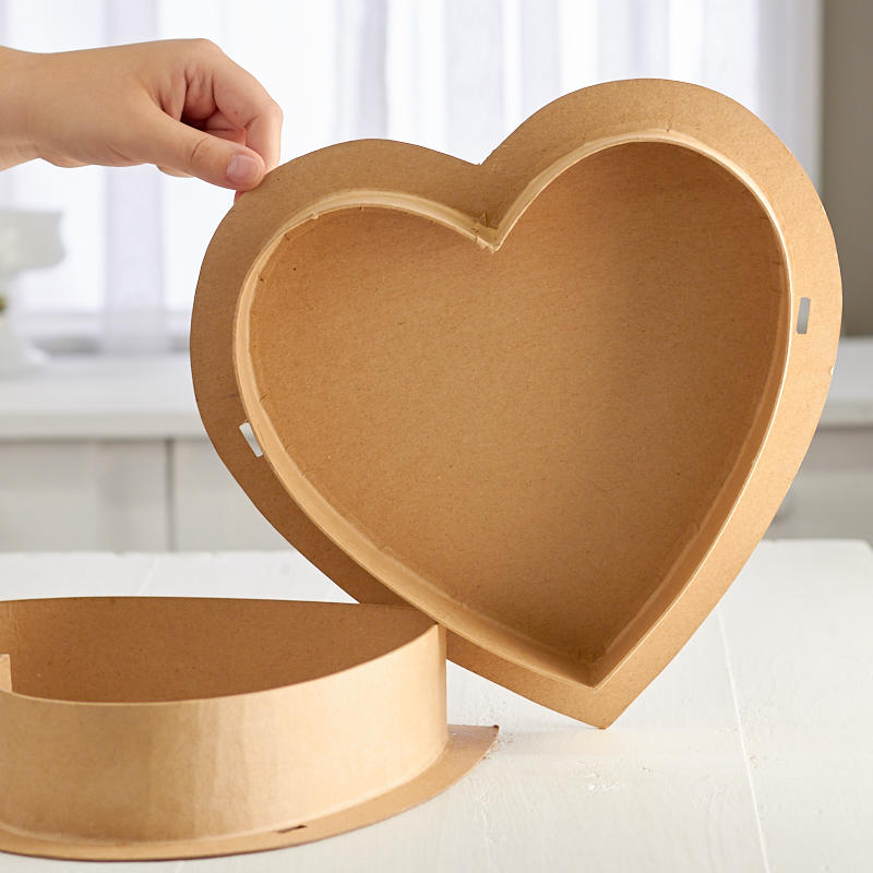 Valentine Heart Shape Paper Mache Candy Box - 12" X 12"
