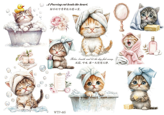 Wet Transfers A4- Pampered Kittens