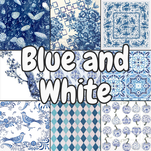 Decoupage Napkins Value Bundle - Blue and White