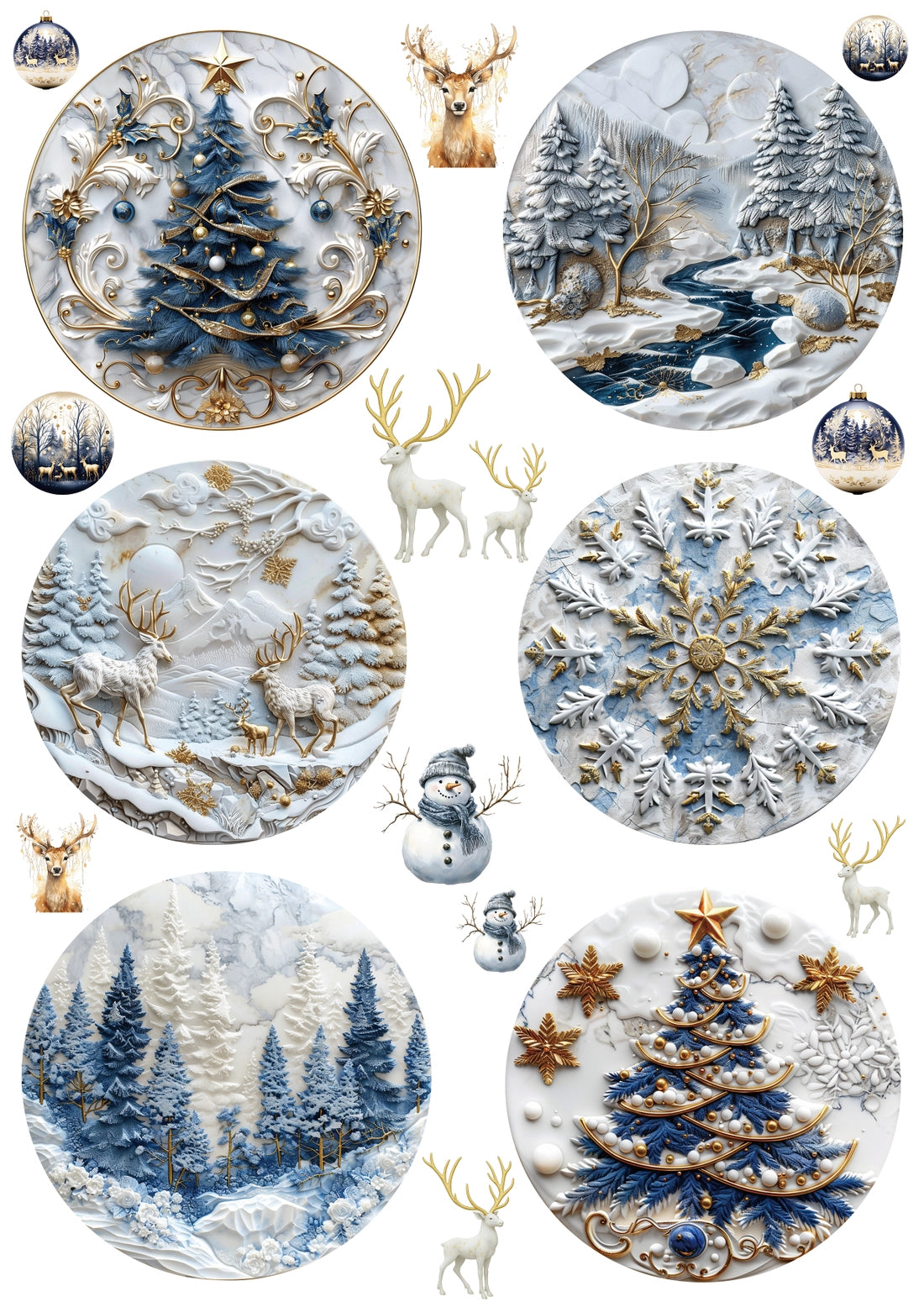 Wet Transfer, Decals for Crafts- Marble Ornaments