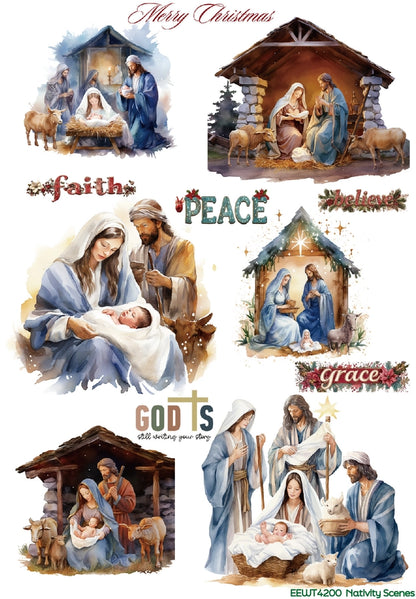 Wet Transfer, Decals for Crafts- Nativity Scenes