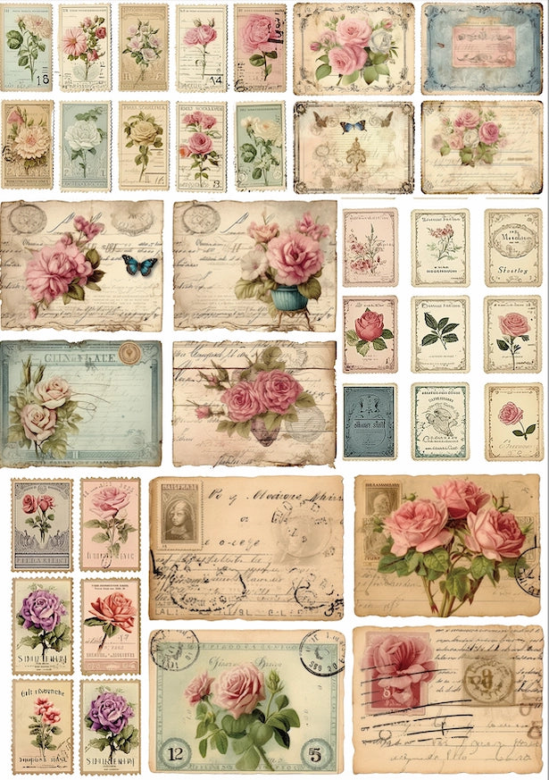 Wet Transfer, Decals for Crafts- Shabby Chic