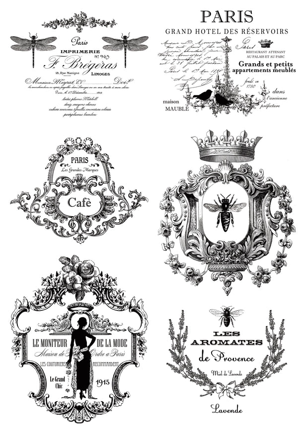 Wet Transfer, Decals for Crafts- Vintage Labels