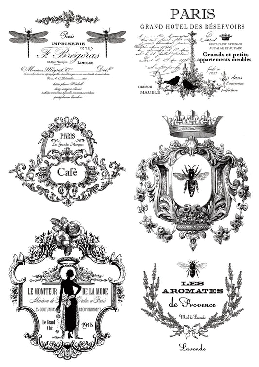 Wet Transfer, Decals for Crafts- Vintage Labels