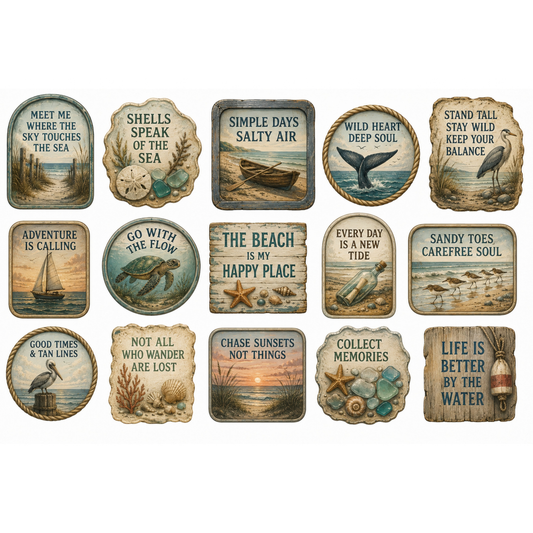 Wet Transfers A4- Beach Tags II