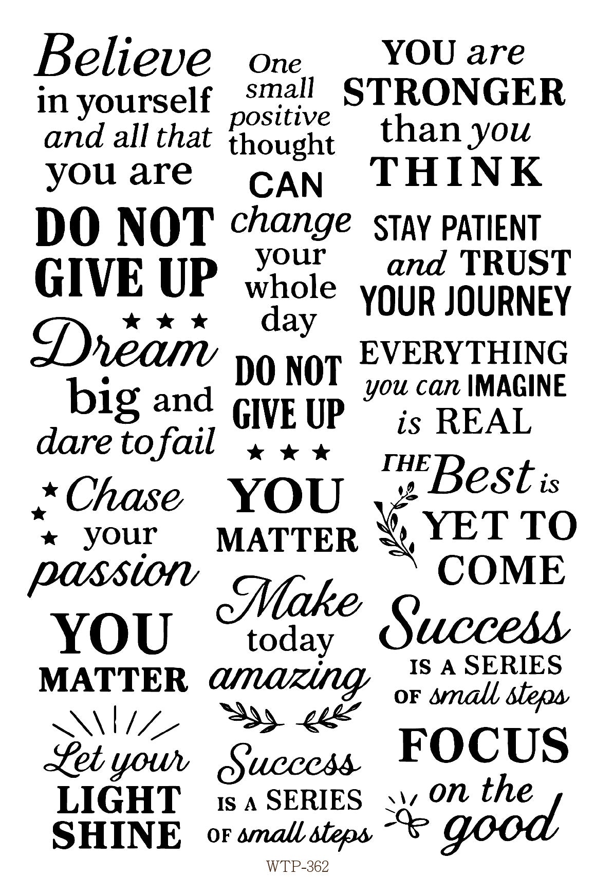 Wet Transfers A4- Believe in Yourself