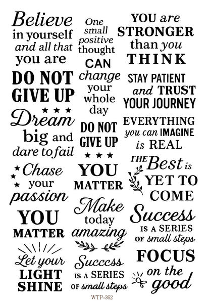 Wet Transfers A4- Believe in Yourself