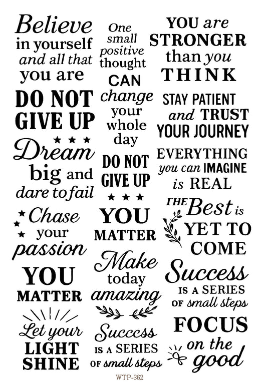 Wet Transfers A4- Believe in Yourself