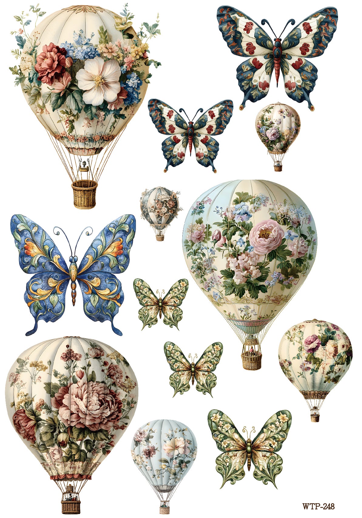 Wet Transfers A4- Butterflies and Balloons