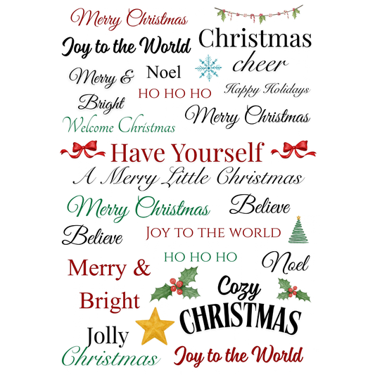 Wet Transfers A4- Christmas Sayings II