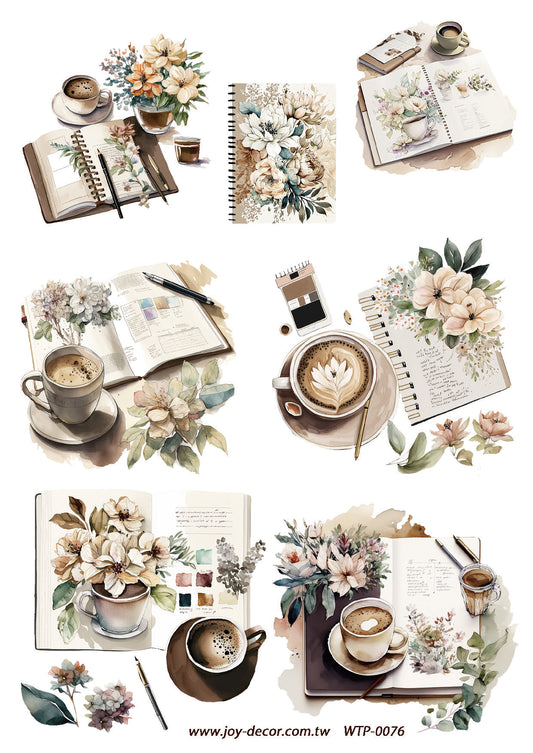 Wet Transfers A4- Coffee and Journaling