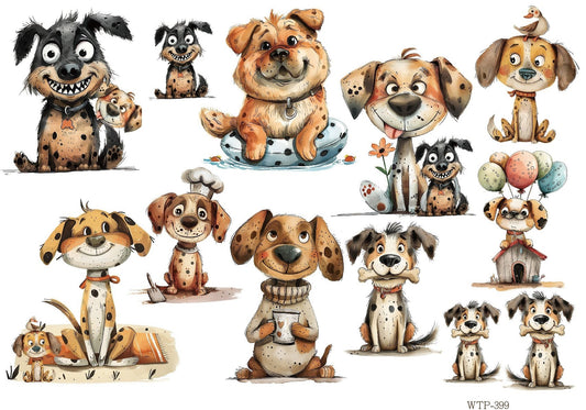 Wet Transfers A4- Funny Dogs