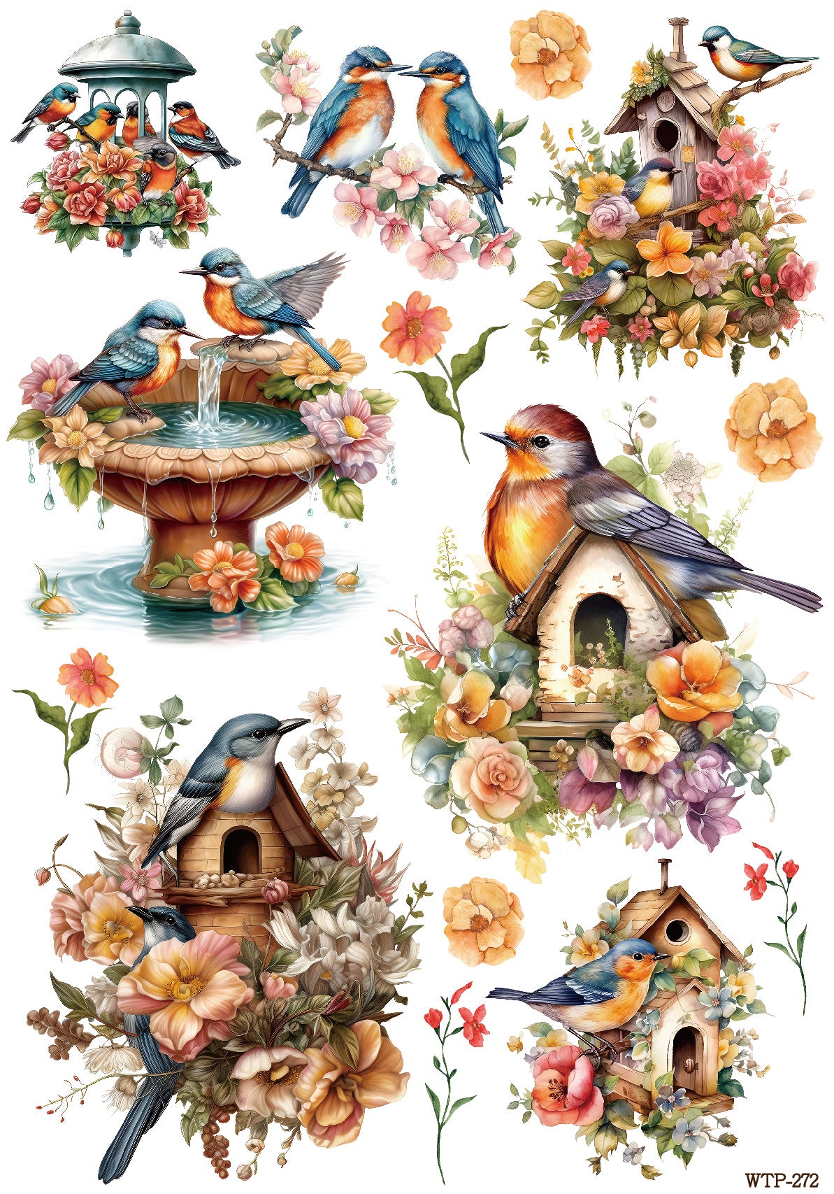 Wet Transfers A4- Happy Birds