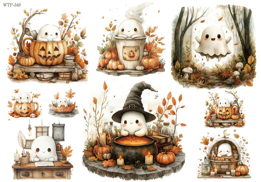 Wet Transfers A4- Little Ghosty