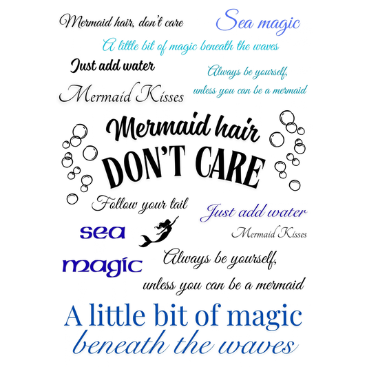 Wet Transfers A4- Mermaid Sayings