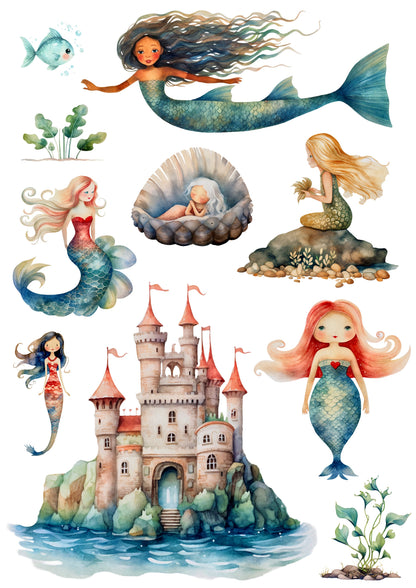 Wet Transfers A4- Mermaids