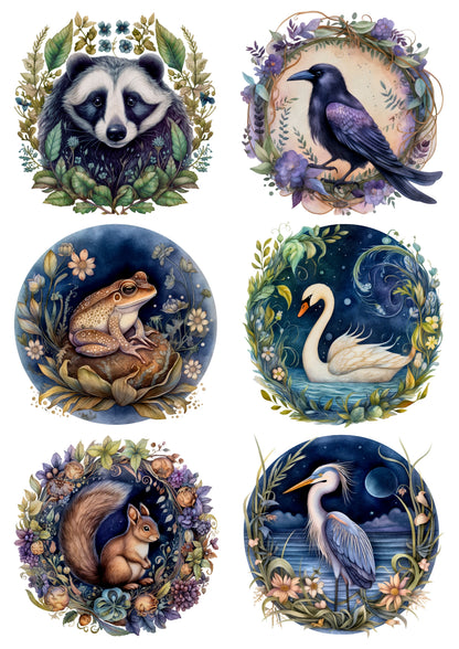 Wet Transfers A4- Moonlit Woodland