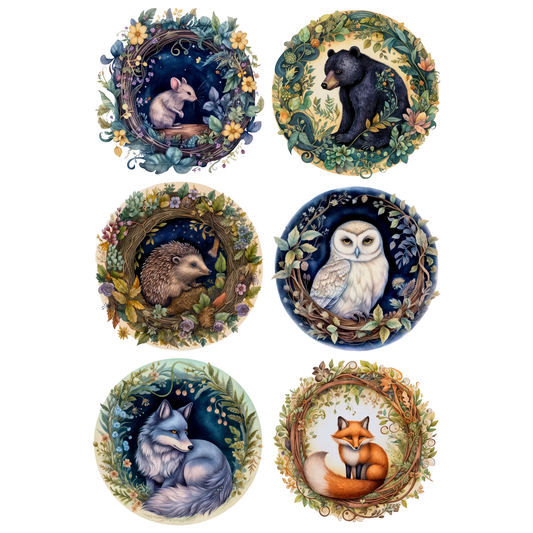 Wet Transfers A4- Moonlit Woodland III