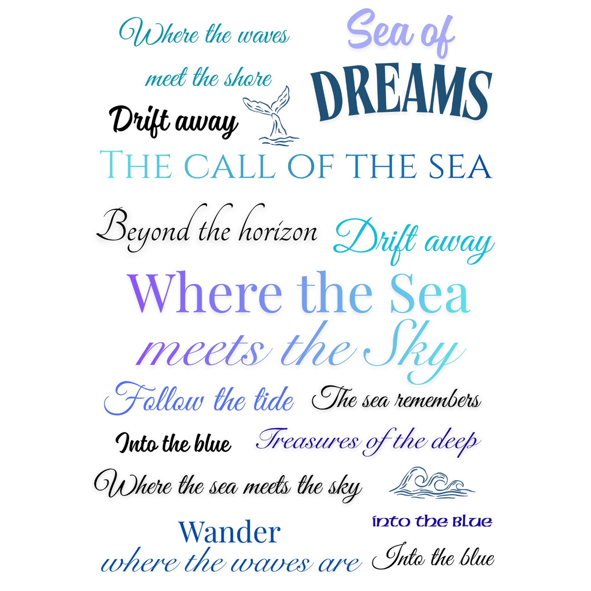 Wet Transfers A4- Ocean Sayings