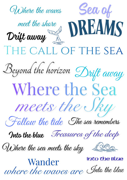 Wet Transfers A4- Ocean Sayings
