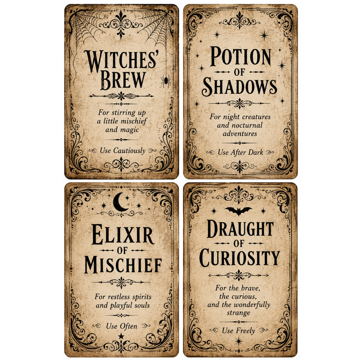 Wet Transfers A4- Potion Labels