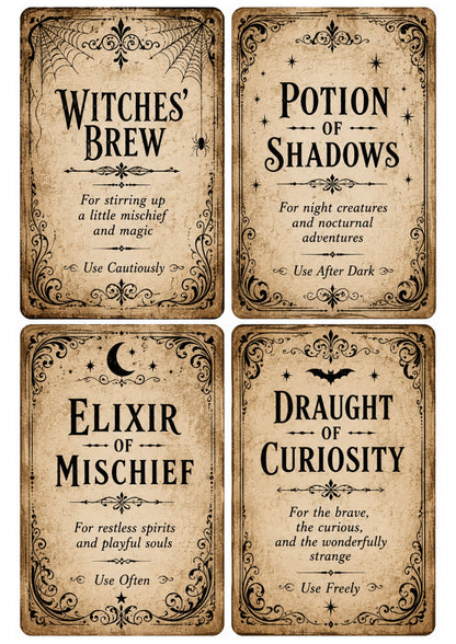 Wet Transfers A4- Potion Labels