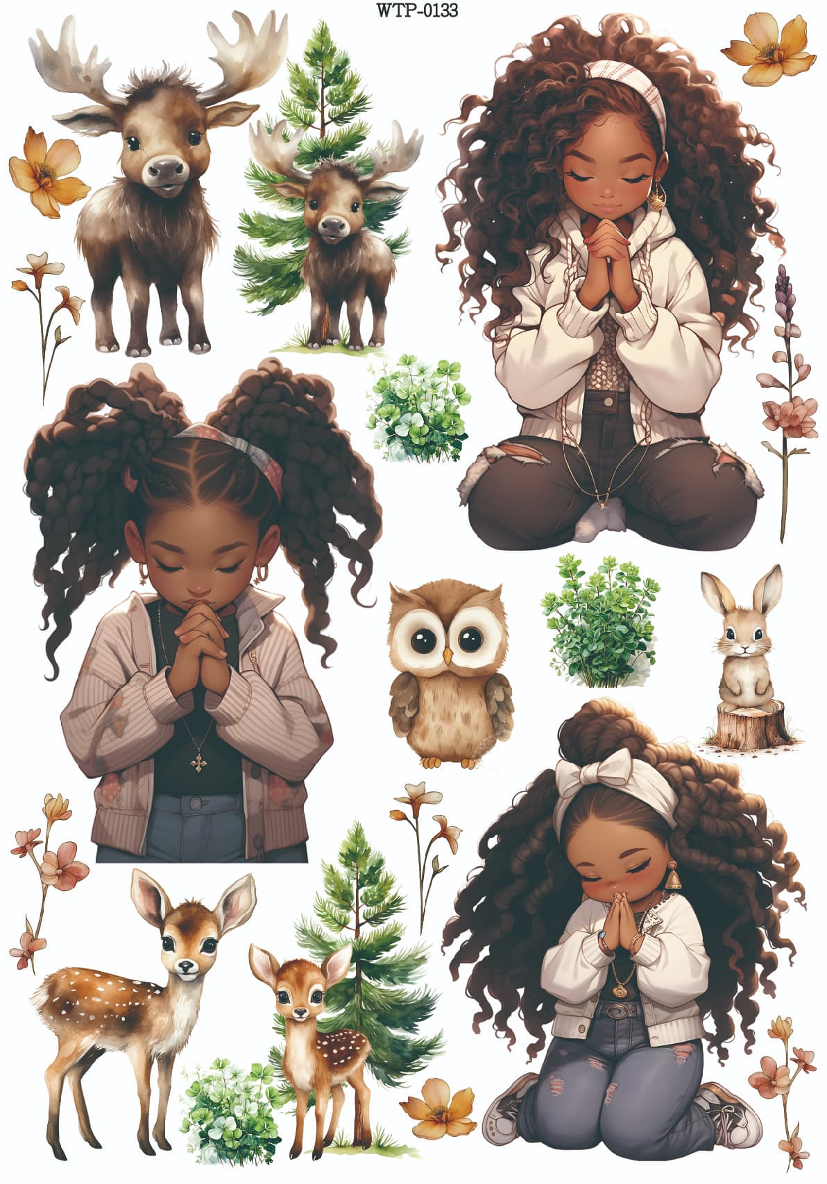 Wet Transfers A4- Prayers and Wildlife