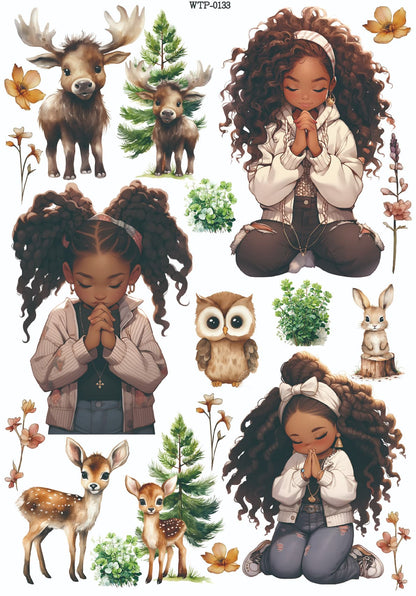 Wet Transfers A4- Prayers and Wildlife