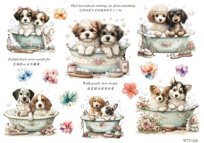 Wet Transfers A4- Puppy Bath Time