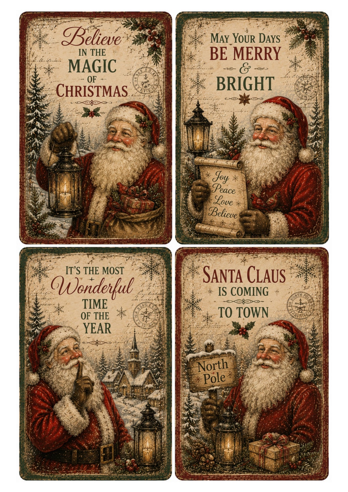 Wet Transfers A4- Santa Cards