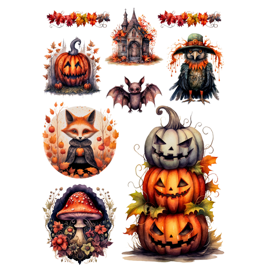 Wet Transfers A4- Spooky Hallowe'en