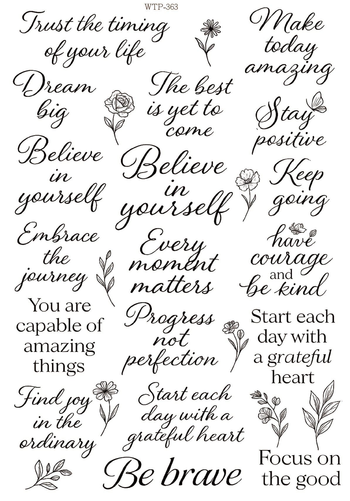 Wet Transfers A4- Stay Positive