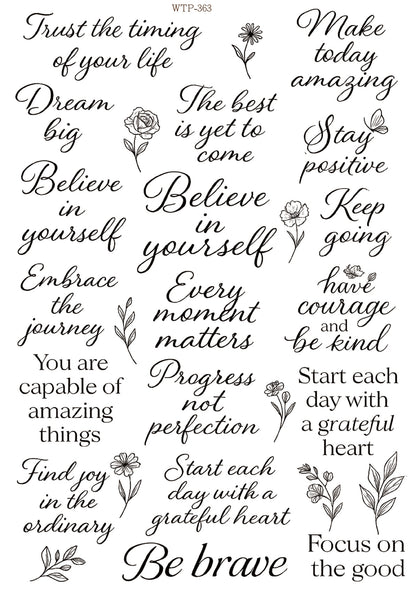 Wet Transfers A4- Stay Positive