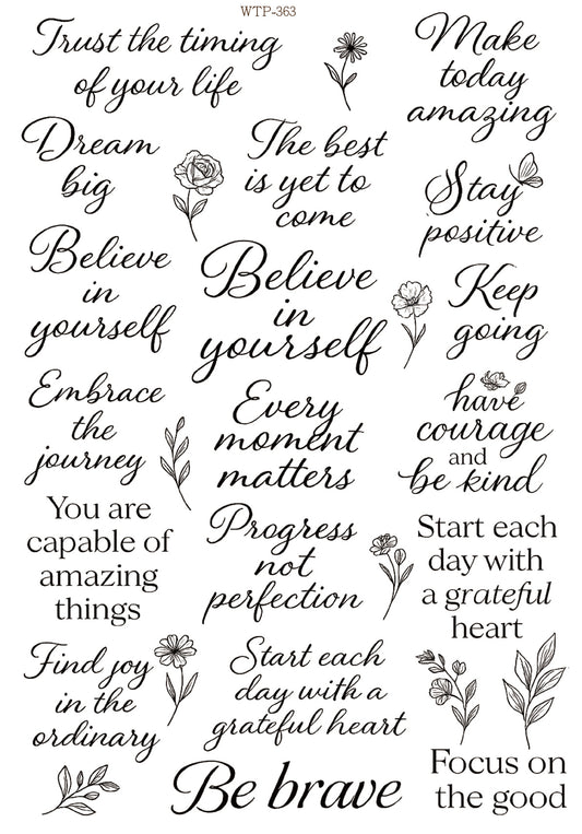 Wet Transfers A4- Stay Positive