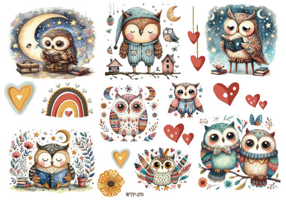 Wet Transfers A4- Storybook Owls