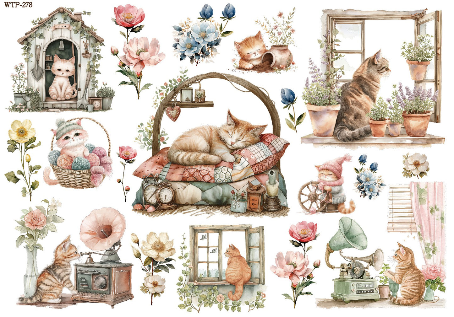 Wet Transfers A4- Sweet Kittens