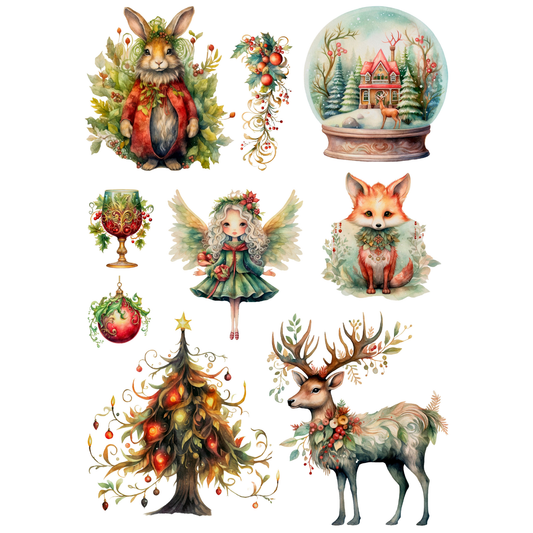 Wet Transfers A4- Woodland Christmas