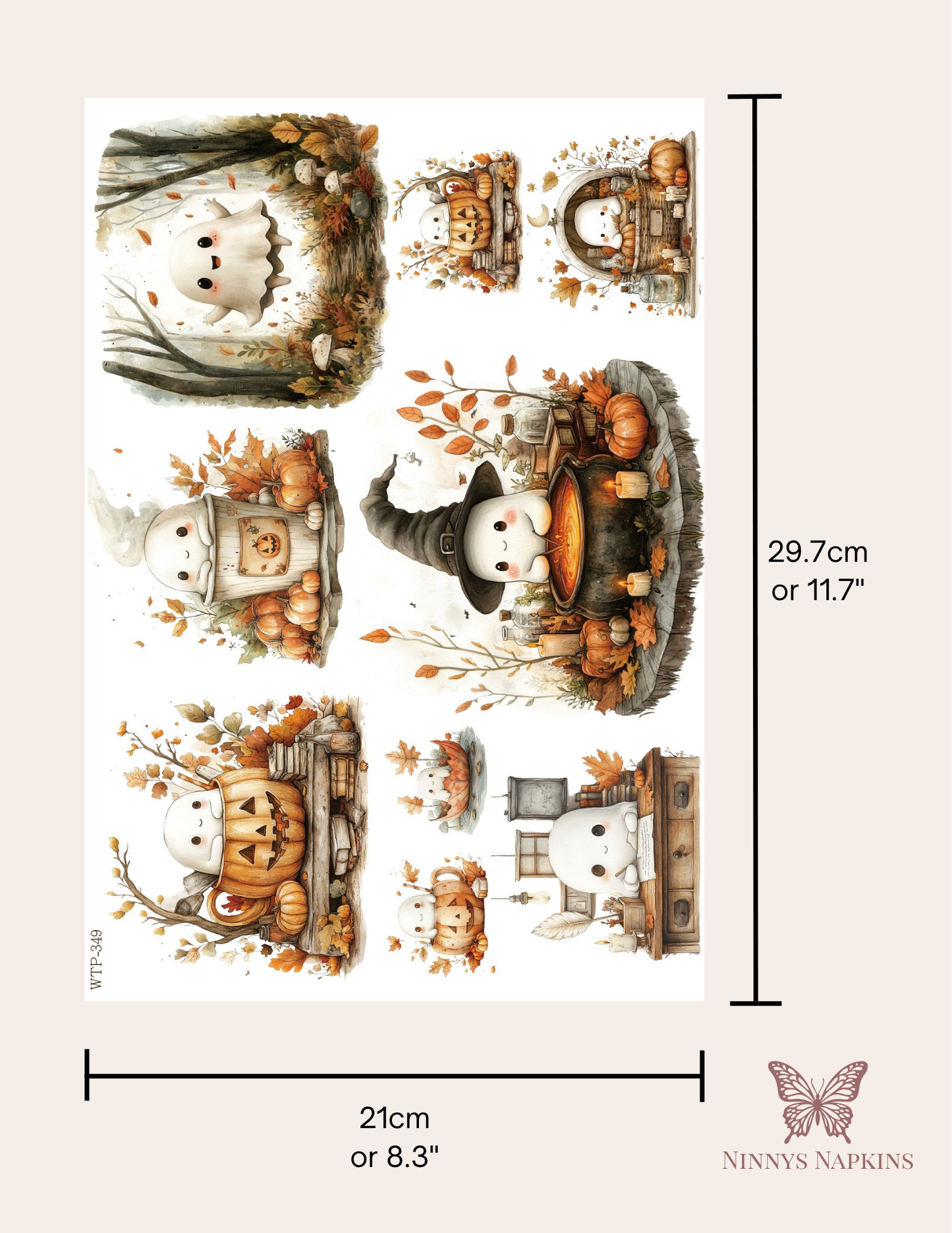 Wet Transfers A4- Little Ghosty