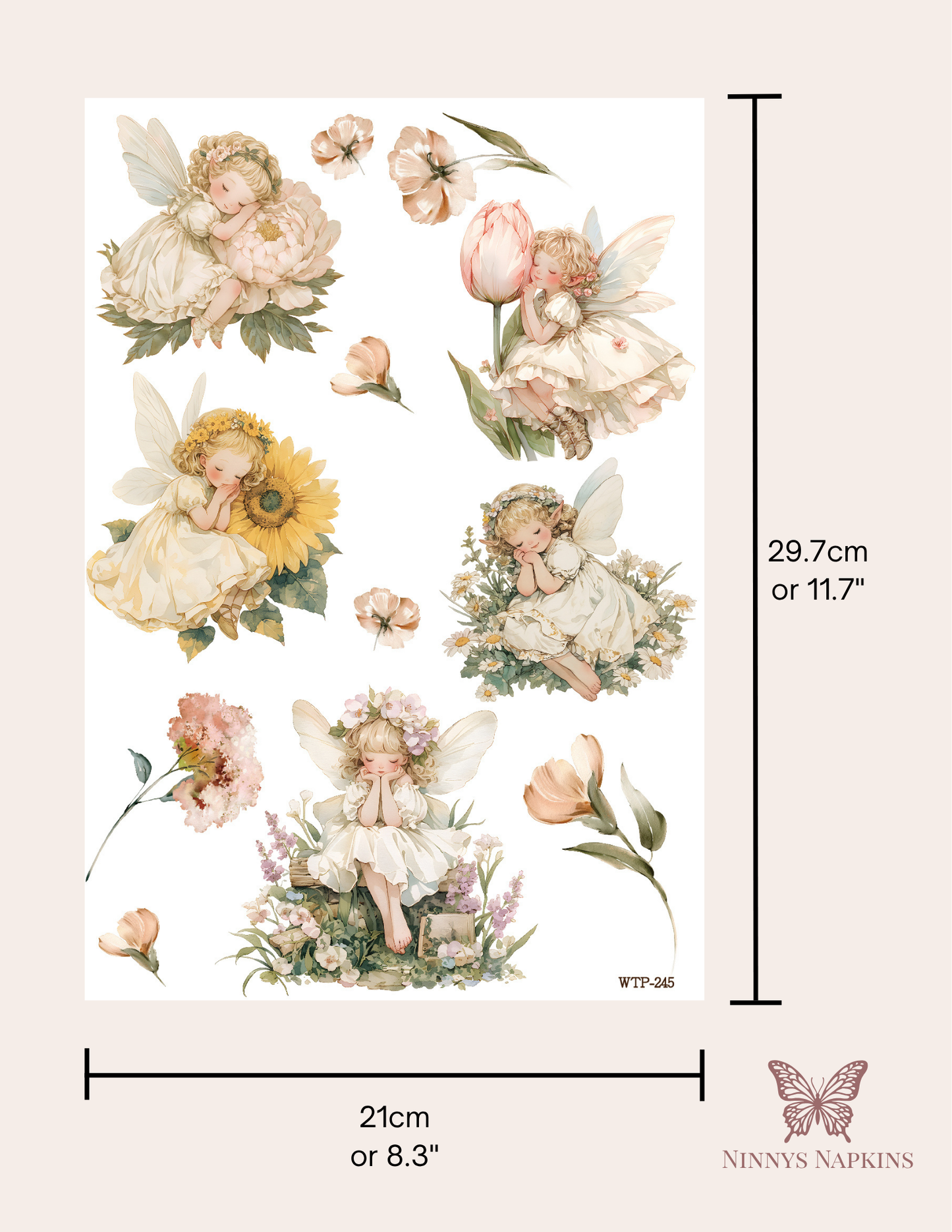 Wet Transfers A4- Resting Flower Fairies
