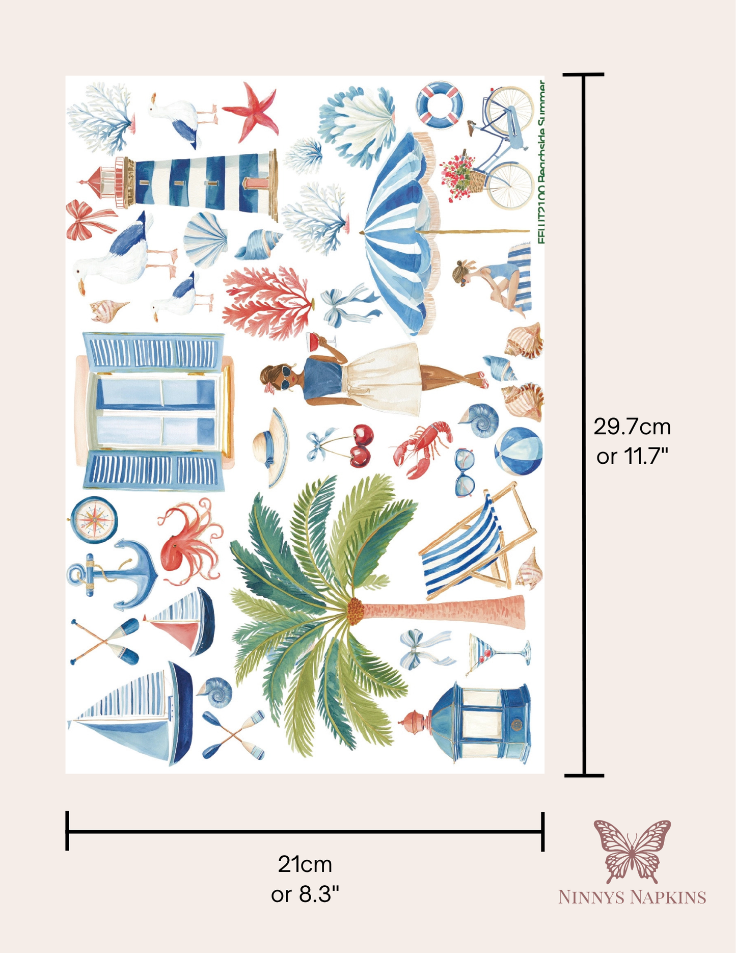 Wet Transfer, Decals for Crafts- Beachside Summer