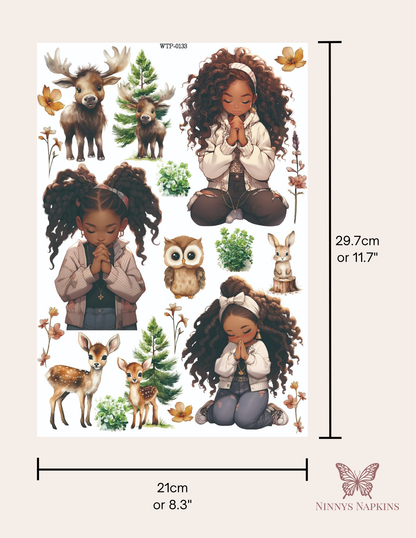 Wet Transfers A4- Prayers and Wildlife