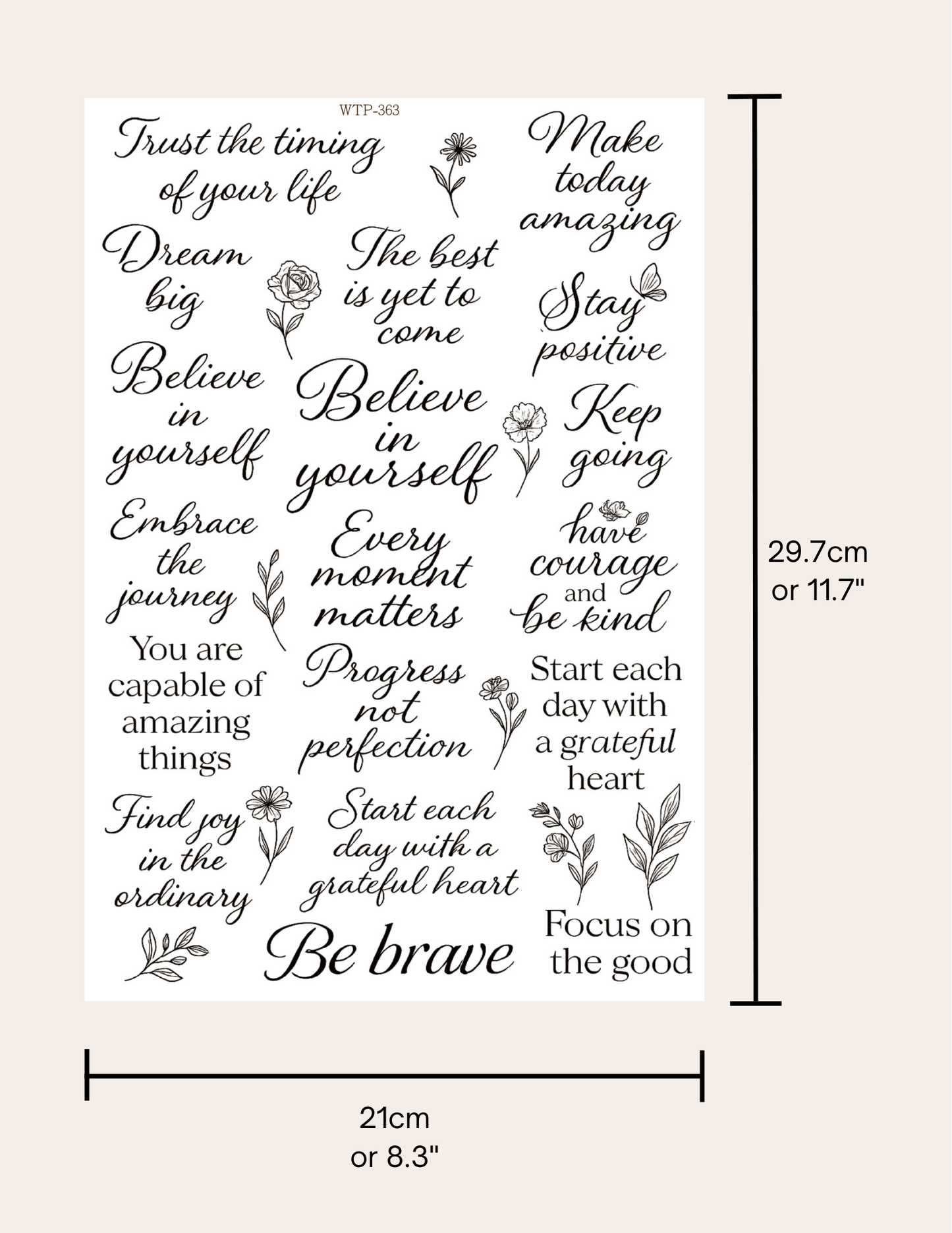 Wet Transfers A4- Stay Positive