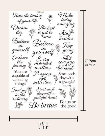 Wet Transfers A4- Stay Positive