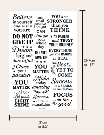 Wet Transfers A4- Believe in Yourself
