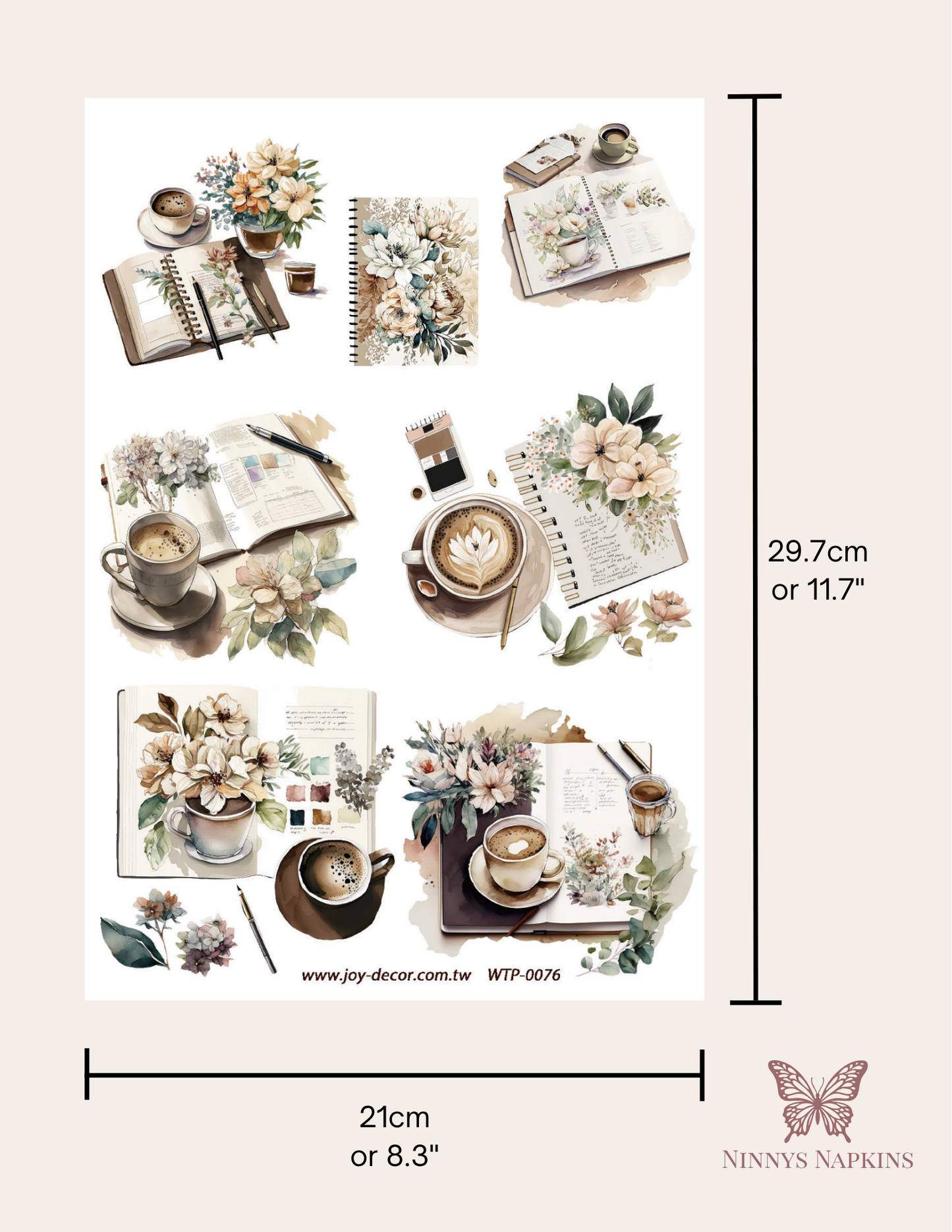 Wet Transfers A4- Coffee and Journaling