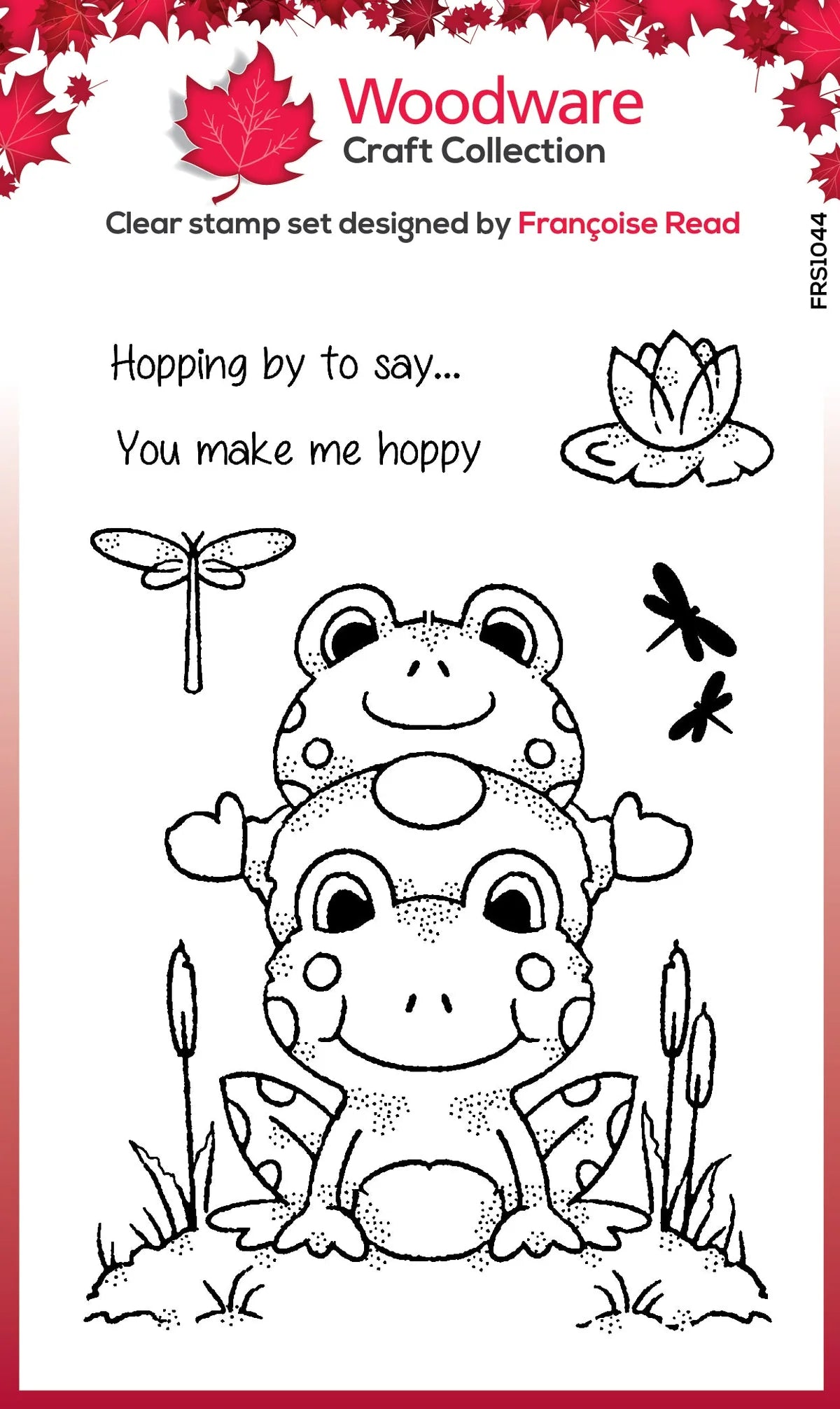 Woodware Clear Singles Hopping Gnome 4 in x 6 in Stamp Set