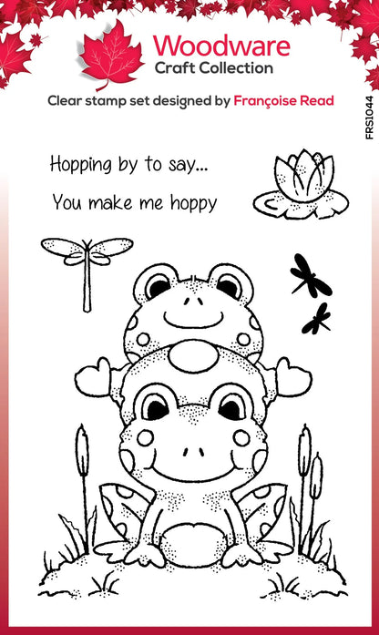 Woodware Clear Singles Hopping Gnome 4 in x 6 in Stamp Set