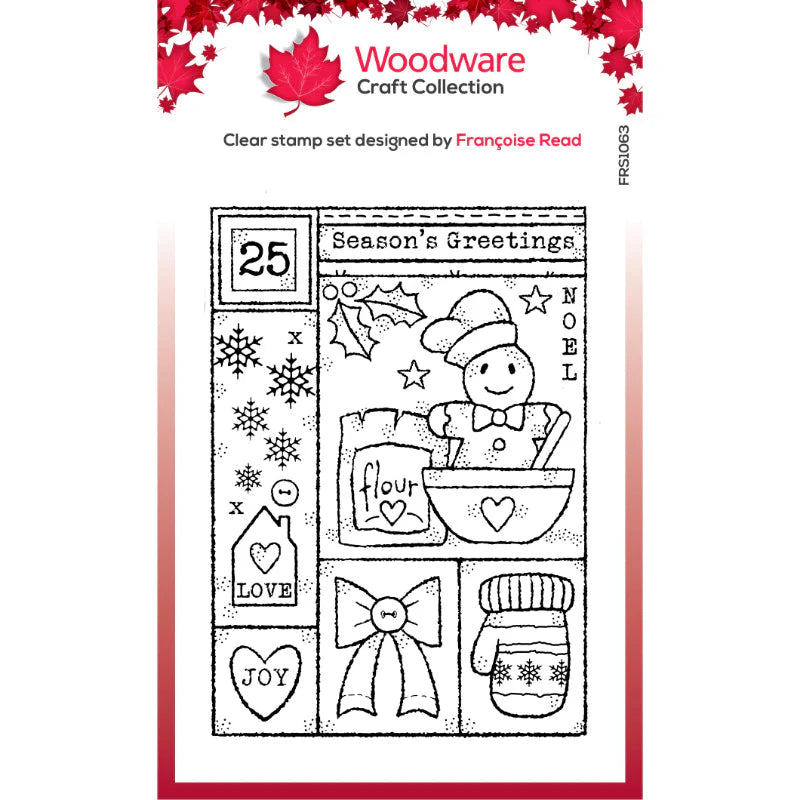 Woodware Clear Singles Winter Sampler 4 in x 6 in Stamp Set